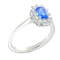 Anello Gazzola Gioielli Donna Contorno in Oro bianco Zaffiro 0.62 Ct AN-2460-Z-OT-N-6X4-F-VS - AN-2460-Z-OT-N-6X4-F-VS